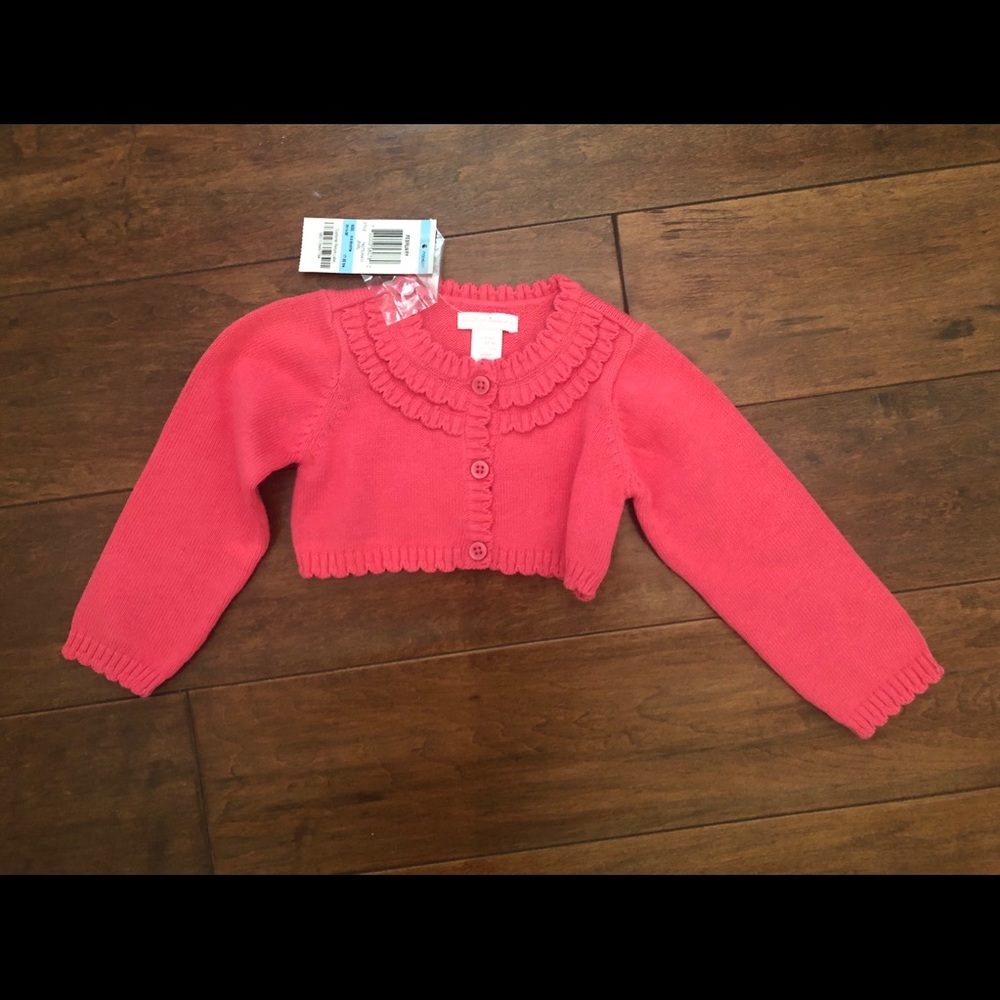 Cropped Pink Button Cardigan Size 6-9 months